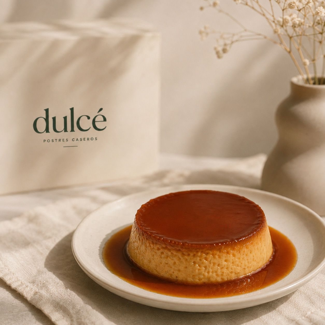 Flan casero Dulcé con caramelo